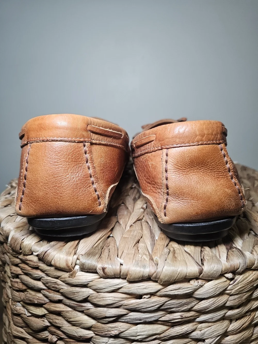 Brown Leather Tassel Loafers Mens Size 10 Driving Shoes Classic Preppy